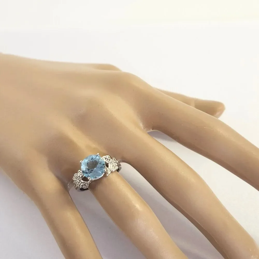 Sky Blue Topaz 3 Carats Ring Size 7